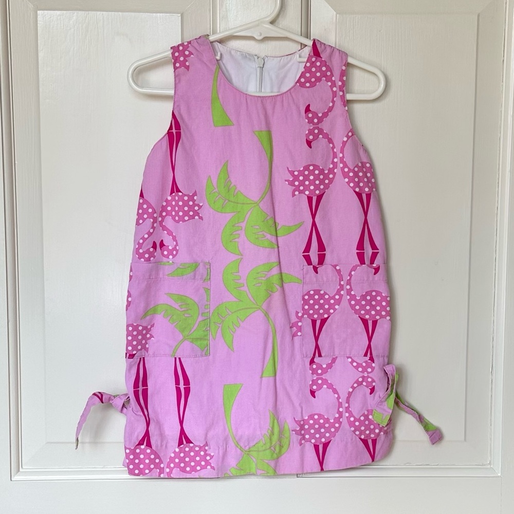 Corky’s Kids 2T Tropical Palm Tree Dress Pink Green Summer